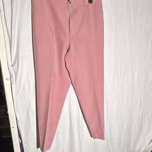 Manfinity Men's Pink Pleated Dress Pants M Regular Elastic Waist Button